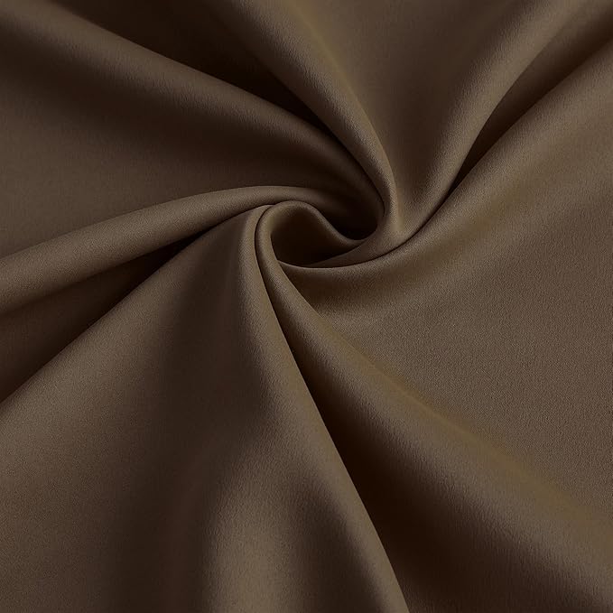Chocolate Brown Blackout Curtains 90 Inches Long, Pinch Pleated Window Room - Image 7