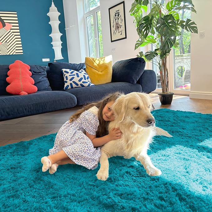 OLANLY Area Rugs for Living Room Bedroom, Machine Washable 4x5.9 ft Soft Fluffy - Image 3