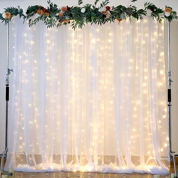 10ft x 15ft White Tulle Backdrop Curtain - Image 5