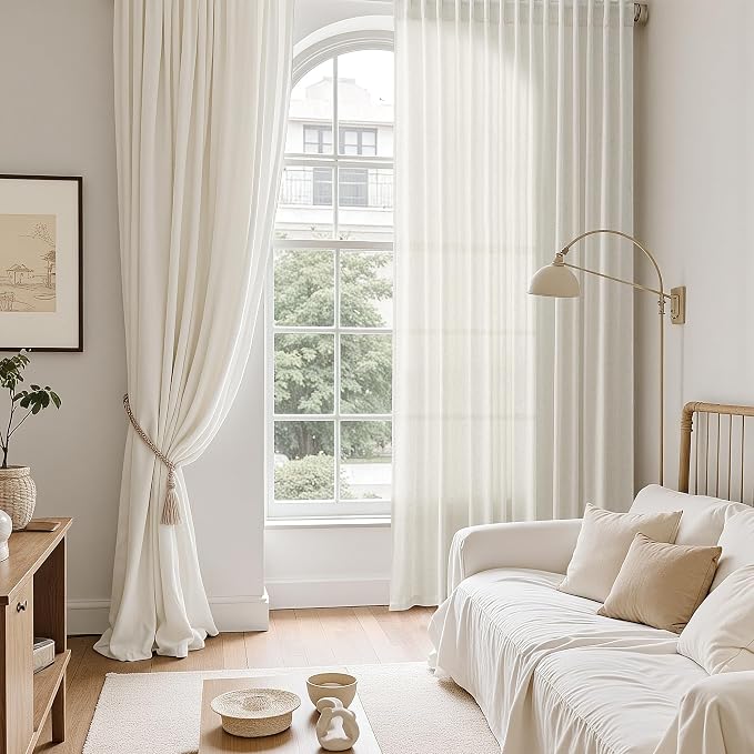 Natural Linen Curtains 102 Inches Long - Image 6