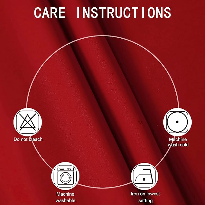 Blackout Curtains 52 x 95 inch/Bright Red Curtains Set of 2 Panels/Thermal - Image 4