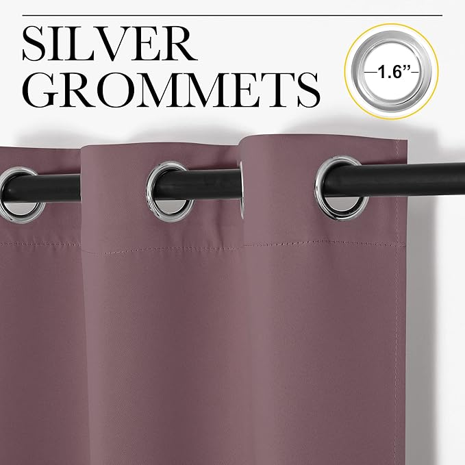 NICETOWN Bedroom Curtain Panels Blackout Draperies, 1 Pair, 29 by 45 inches - Image 3