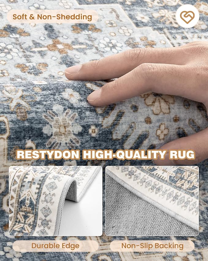 3x10 Runner Rug Non Slip Washable Hallway Runner, Front Porch, Laundry Room - Image 7