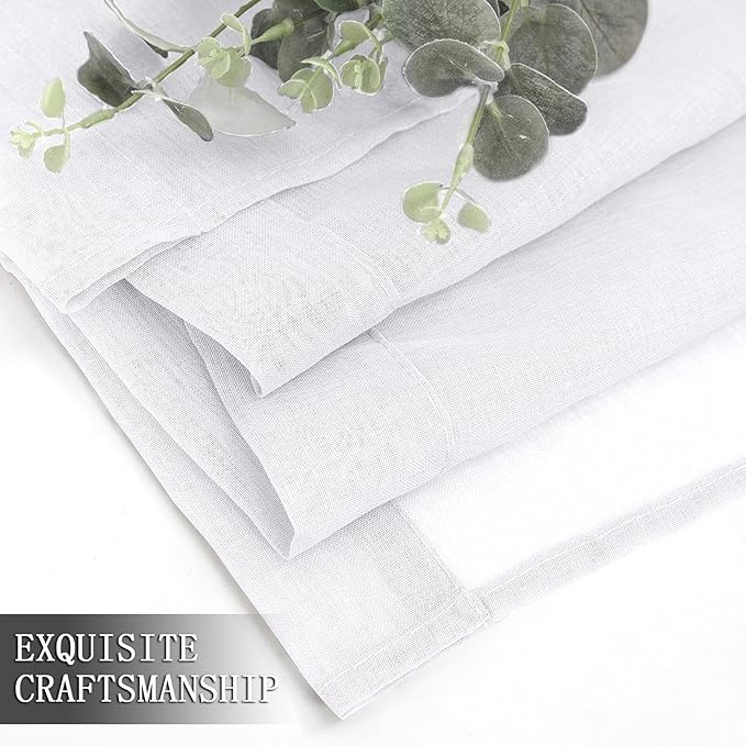 Tollpiz Sheer Curtains Living Room Linen Textured Curtain Sheers Light - Image 7