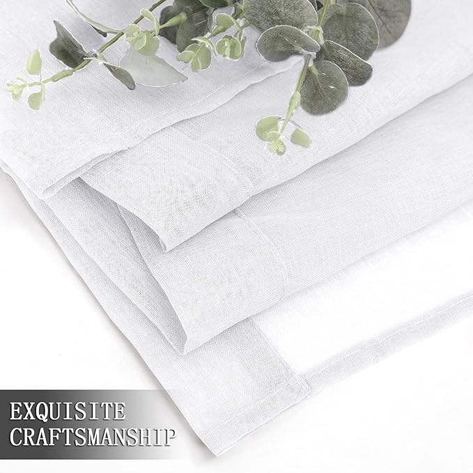 Tollpiz Sheer Curtain Linen Textured Living Room Curtains Sheer Light Filtering - Image 7