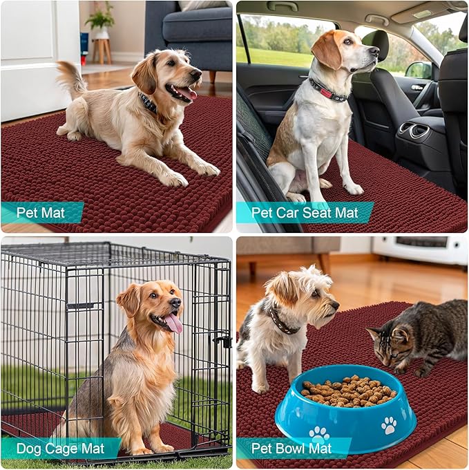 OLANLY Dog Door Mat for Muddy Paws 47x20, Absorbs Moisture and Dirt, Absorbent - Image 7