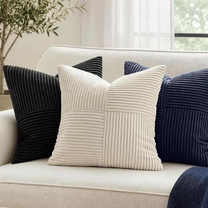 MIULEE Black Decorative Euro Sham Pillow Covers 24x24 Inch 2 Pack | Boho - Image 4