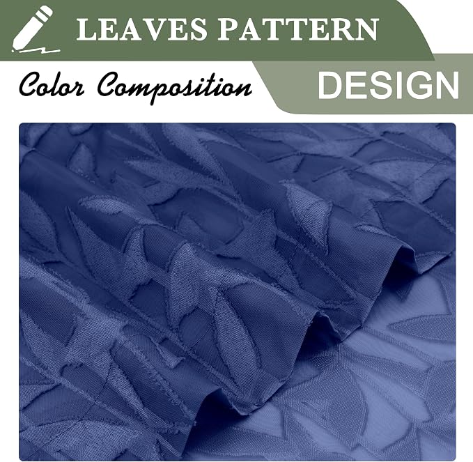 Lecloud Leia Dusty Blue Sheer Curtains 45 Inch Length 2 Panels, Balance Light & - Image 7