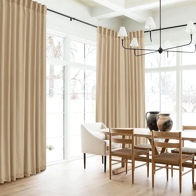 RYB HOME Linen Sheer Curtains for Living Room Bedroom, Back Tab 108 inches - Image 7