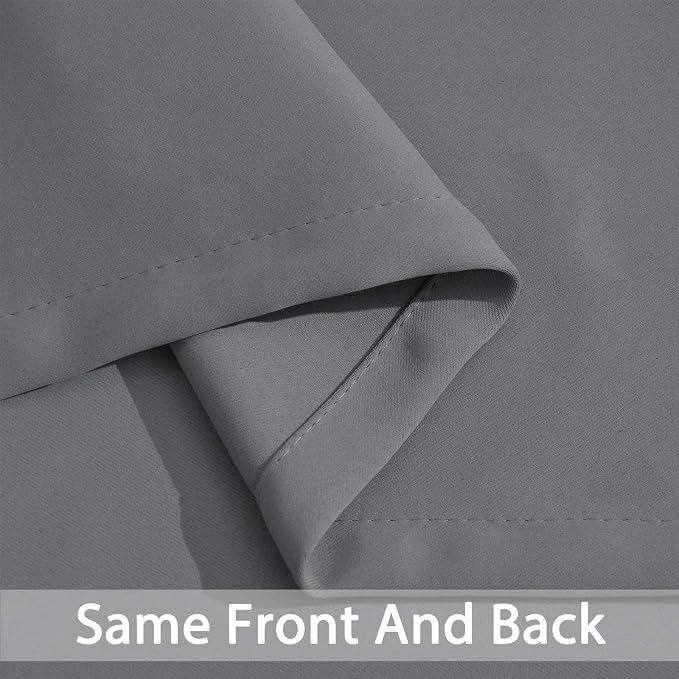 Yakamok Grey Room Darkening Curtains 62x96 inch Gray Grommet-Living Room | 2 - Image 5