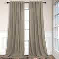 Pitalk Taupe Curtains 90 Inch Length 2 Panels Set Linen Light Filtering Sheer by Pitalk