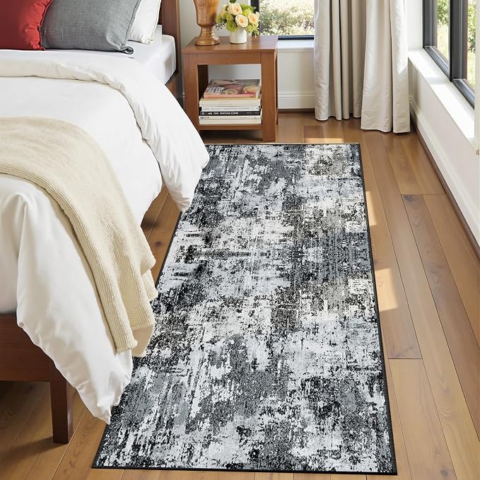 Washable Area Rugs 2'x8' Non-Slip Modern Abstract Soft - Image 5