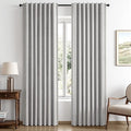 MIULEE 100% Blackout Linen Curtains 42 x 63 Inch Greyish White 2 Panels | by MIULEE