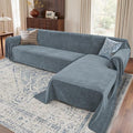 2 Pieces Sectional Couch Covers L Shaped Cover XL Dusty Blue | Thick Washable by Unknown