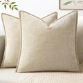 MIULEE Decorative Euro Sham Pillow Covers 24x24 Inch Beige 2 Pack | Neutral by MIULEE