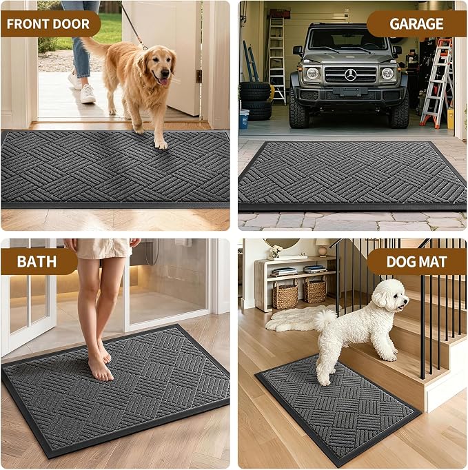 Front Door Mat, Heavy Duty Waterproof Doormat 35.5"x24", Stain Fade Resistant - Image 7