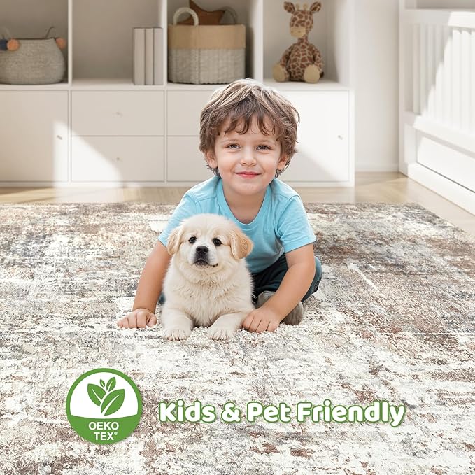 LOONGRUG Runner Rug 2x4 Machine Washable Non-Slip Neutral Modern Rugs | - Image 6