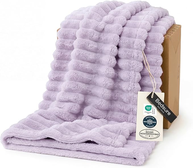 Bedsure GentleSoft Lavender Fog Twin Blanket by BEDSURE