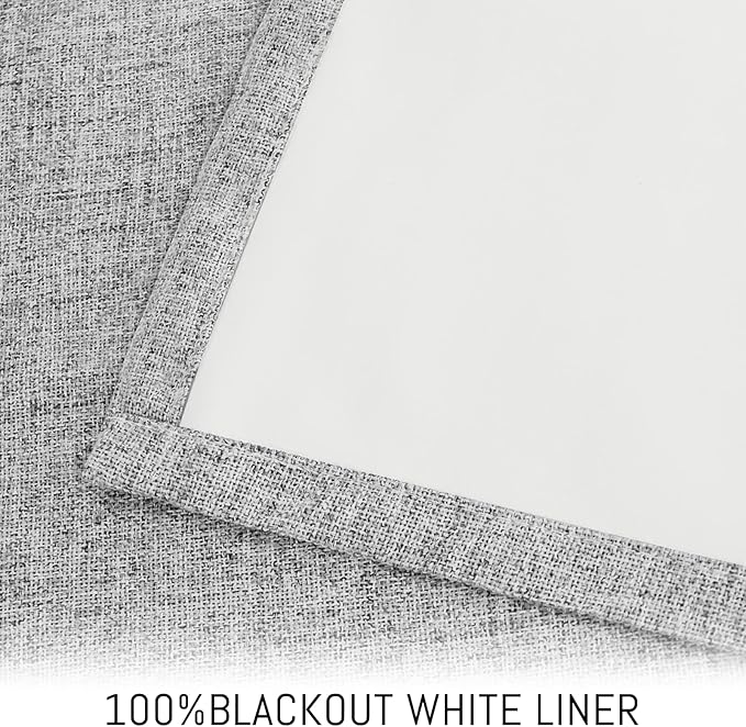 Yakamok Dove Grey Linen Textured Curtains 90 Inches Long - Image 3
