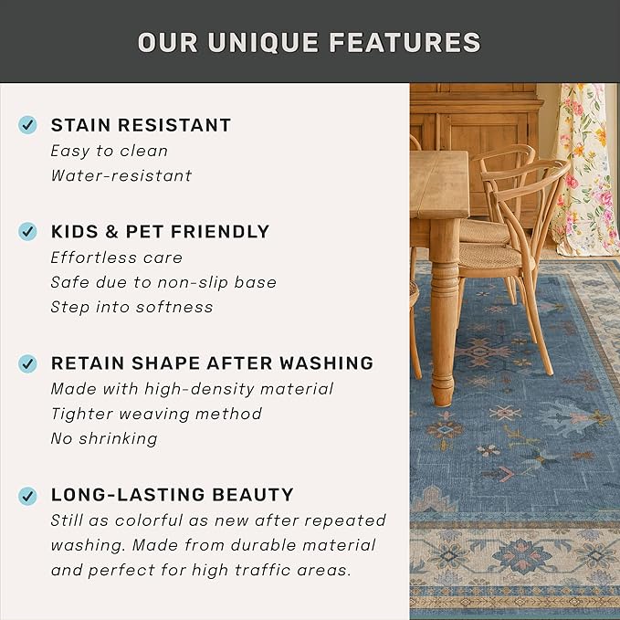 Blue Big Rugs for Living Room - Image 7