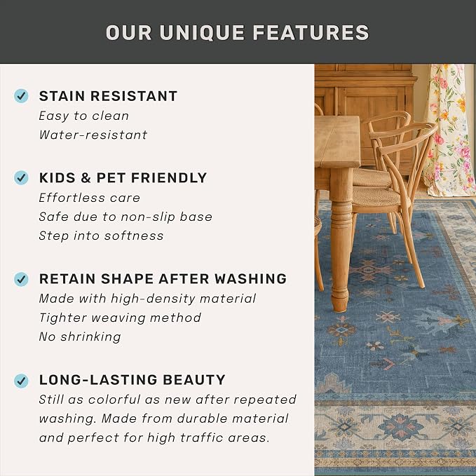Washable 4x6 Small Rug for Living Room, Area Rug for Kitchen, Large Entryway - Image 7