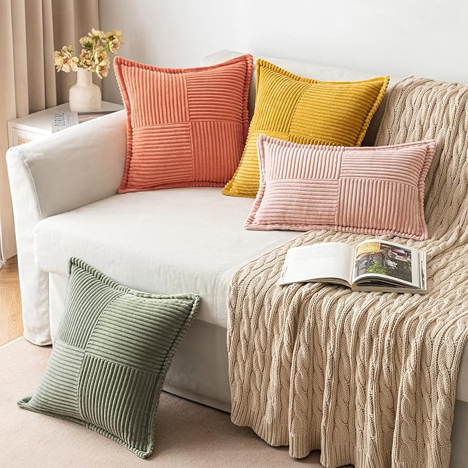 MIULEE Decorative Lumbar Throw Pillow Covers 12x20 Light Olive Green 2 Pack | - Image 4