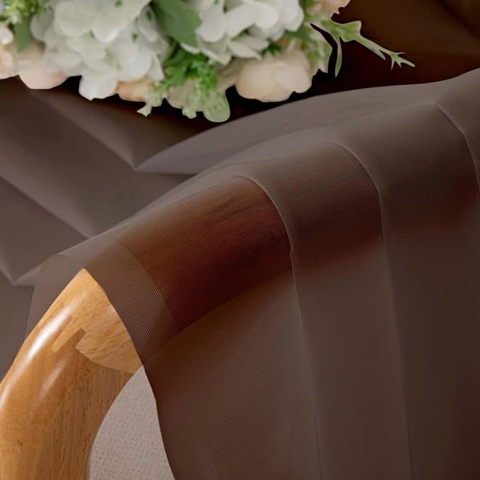 Sheer Curtains 54 inches Long for Living Room Bedroom, Rod Pocket Light - Image 4