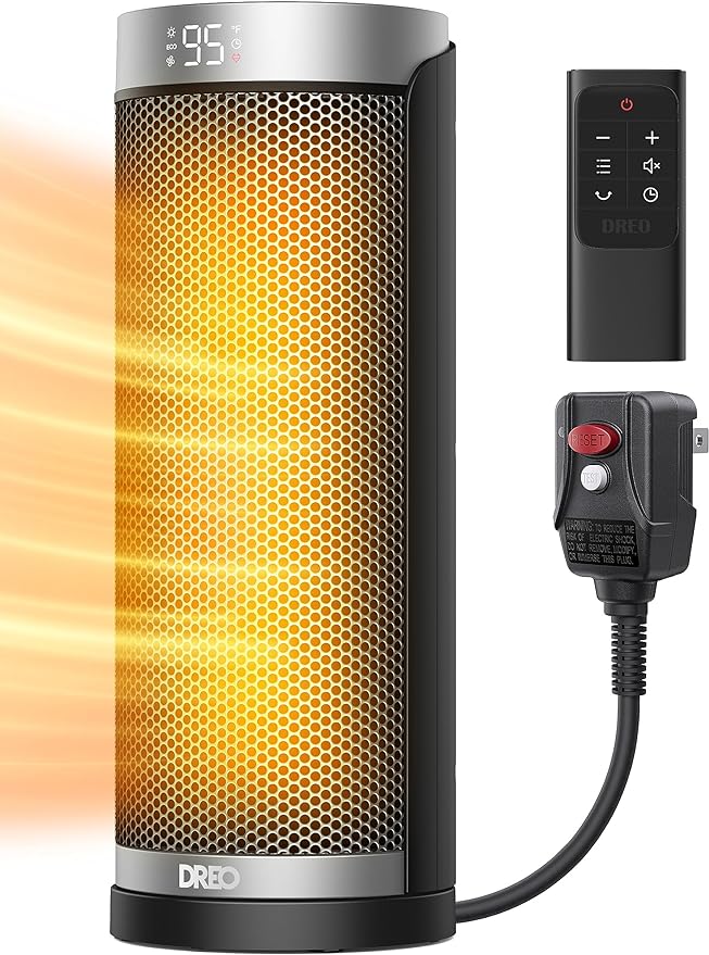 Dreo Space Heater for Bathroom and Indoor, 70°Oscillating, 5 Modes, Remote for Home Bedroom, 12H Timer, with ALCI Safety Plug