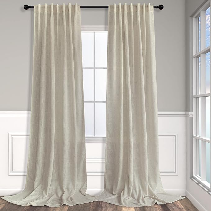 Pitalk Beige Sheer Curtains 80 Inch Length by Pitalk