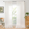 BGment 90 Inches Long Linen Semi Sheer Curtains by BGment
