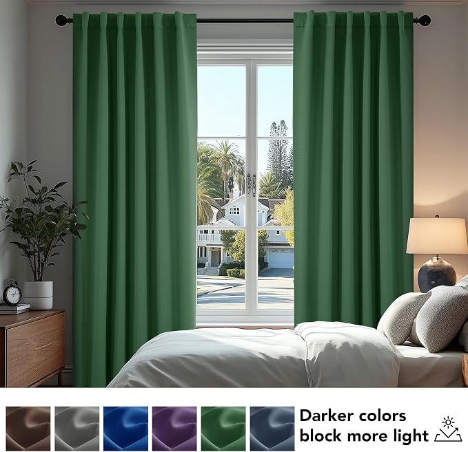 Deconovo Blackout Curtains, Thermal Insulated, W42 x L54 2 Panels, Back Tab - Image 4