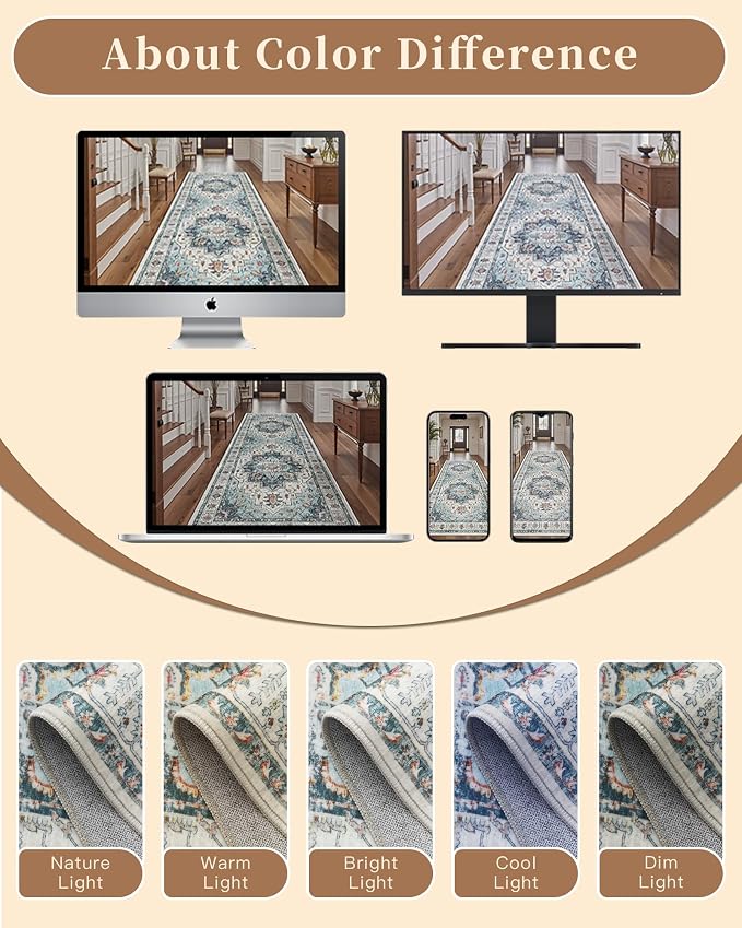 Madane Washable Area Rug 2x3 Small Entryway Rugs Non-Slip, Low Pile Floor Carpet - Image 9