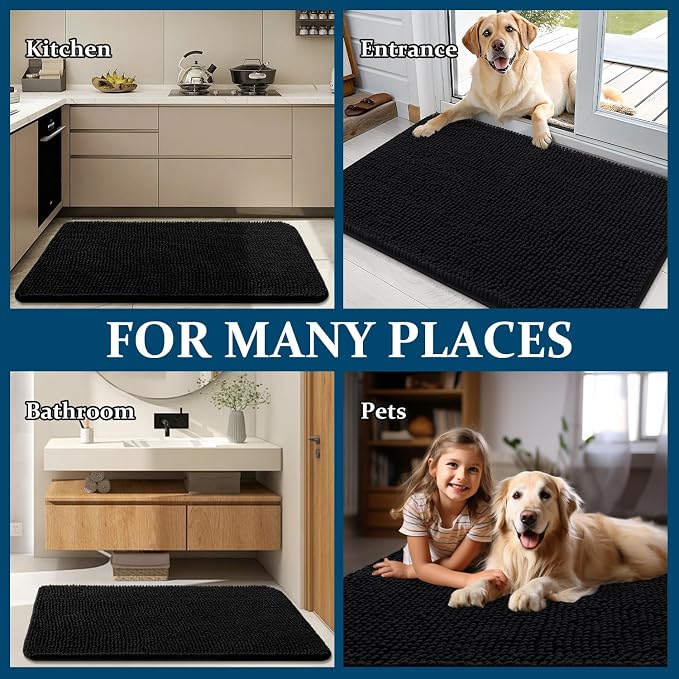 OLANLY Dog Door Mat for Muddy Paws 59x24, Super Absorbent Chenille Mud Mat | - Image 8