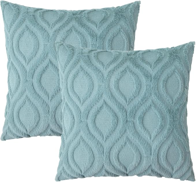 decorUhome Summer Throw Pillow Covers 22x22 Inch Set of 2, Soft Plush Faux Wool - Image 9