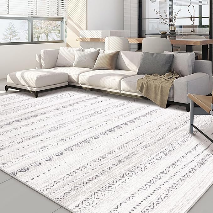Nakagishi 8x10 Area Rugs Living Room: Washable Boho Large Neutral Soft by NakagishiAreaRug