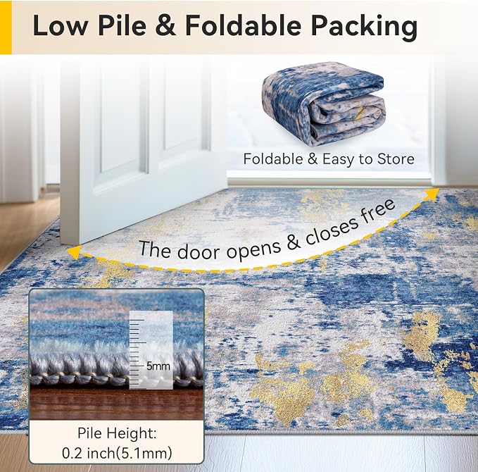 RELEANY Washable Runner 3'x6' Abstract Area Rug - Image 5
