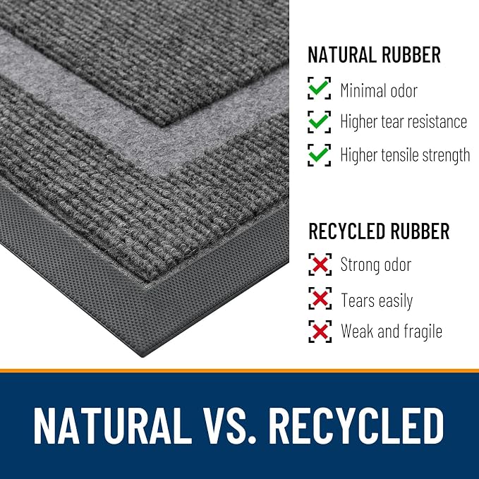 OLANLY Front Door Mat Outside 47x32, All-Season Heavy-Duty Rubber Doormat | - Image 4