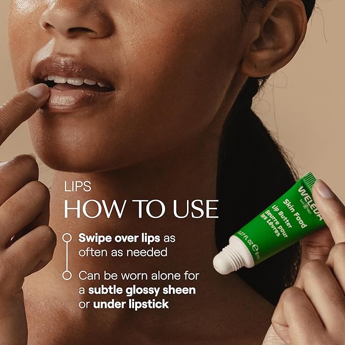 Weleda Skin Food Lip Butter, 0.27 Ounce, Plant Rich Moisturizing Lip Care with Sunflower Seed Oil, Chamomile and Calendula