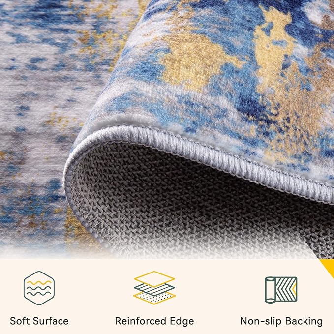 RELEANY Washable 10'x14' Abstract Area Rug - Image 4