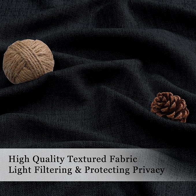 OWENIE Black Valances for Windows 1 Pcs 18 Inch Length, Light Filtering - Image 3