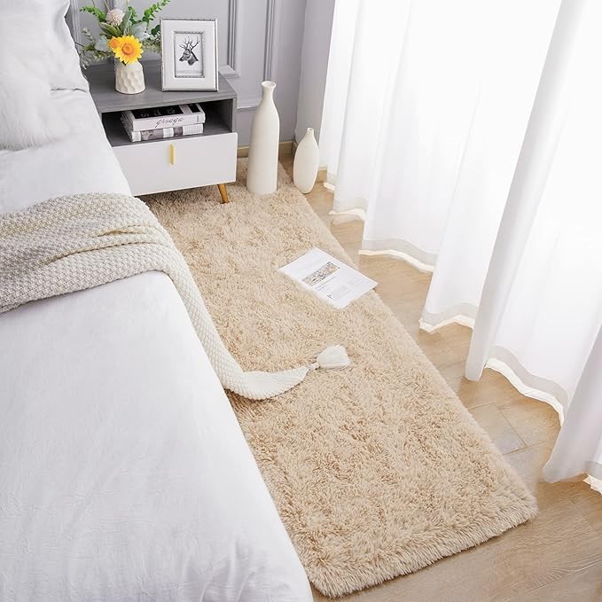 Chicrug Soft Runner Rug for Bedroom Living Room Plush Fluffy Rugs 2x8 | Shag - Image 3