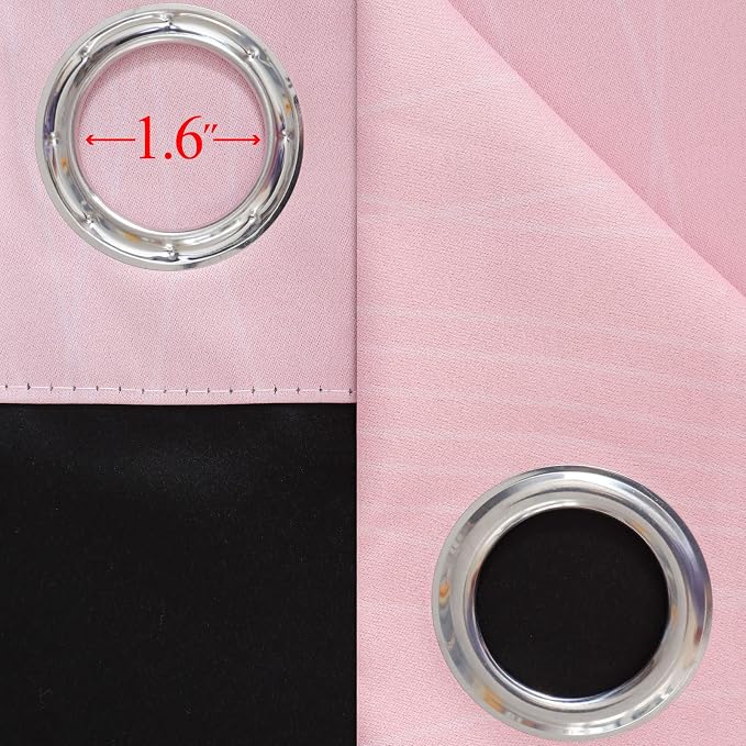 Pink and Grey Blackout Curtains 45 inches Long, Ombre Full Room Darkening - Image 7