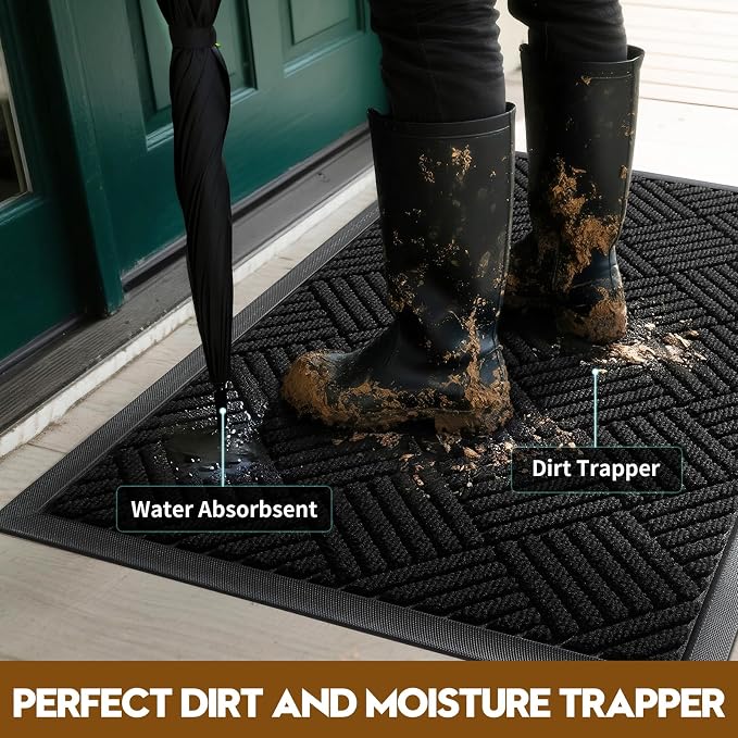 Front Door Mat, Heavy Duty Waterproof Doormat 73"x46", Stain Fade Resistant - Image 3