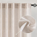 MIULEE Natural White Linen Curtains 37x90 Inch Length by MIULEE