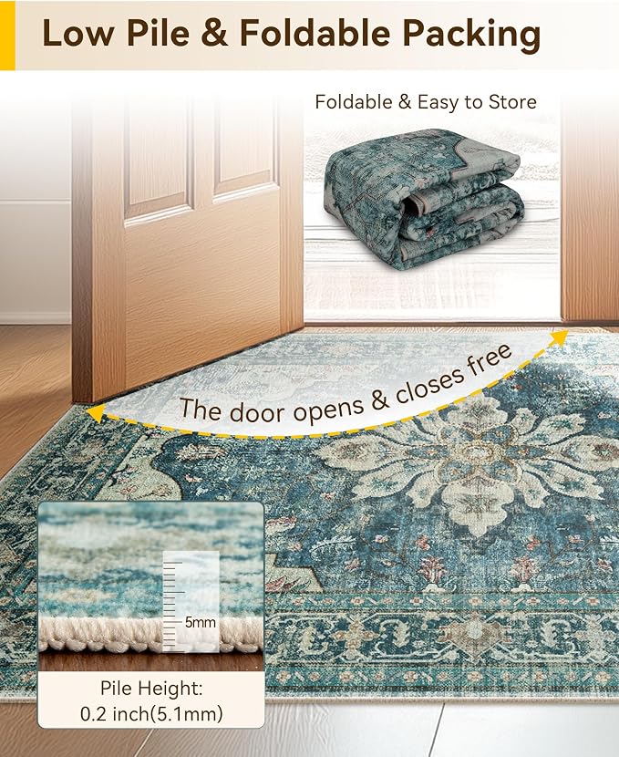 RELEANY Washable Area Rug, Runner 3'x7', Water Repellent, Pet Friendly - Image 5