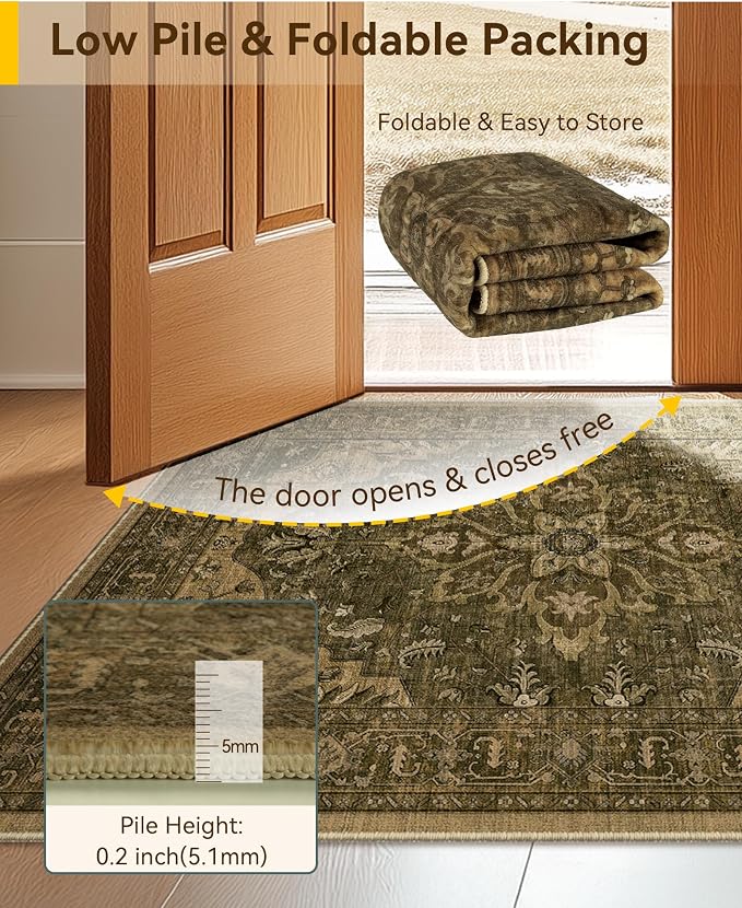 RELEANY Washable Area Rug, Large 9'x12', Water Repellent, Pet Friendly - Image 5