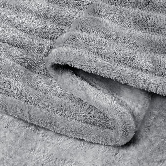 BEDELITE Fleece Throw Blanket for Couch – 3D Ribbed Jacquard Soft and Warm - Image 6
