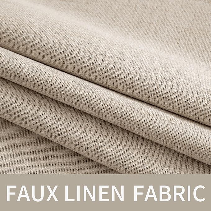 MIULEE 100% Blackout Linen Textured Curtains - Image 5