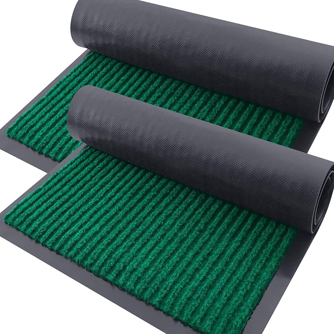 OLANLY 2-Pack Front Door Mats 71x47, Waterproof Heavy-Duty Doormats | Green by OLANLY
