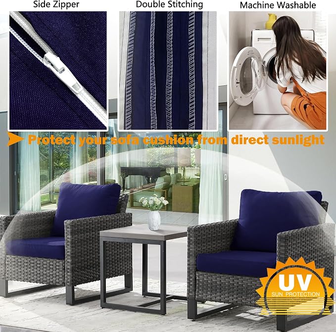 Sqodok Outdoor Cushion Covers 24x22 inch, Wicker Chair - Image 4